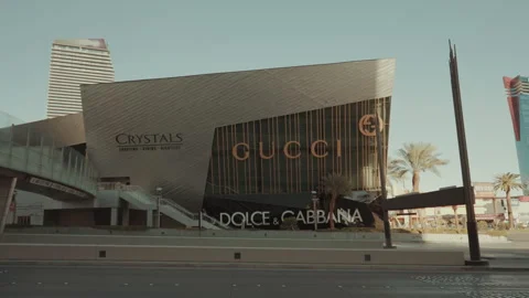 Luxury shopping mall facade on the Las Vegas Strip Stock-Footage 347833341