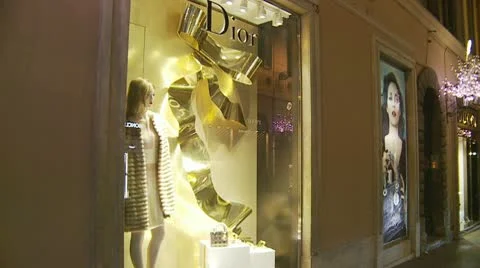 Luxury shops glidecam Stock Footage