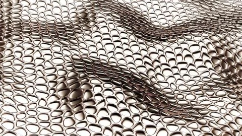 Luxury silver background with leather texture. 3d illustration, 3d rendering. Stock Illustration