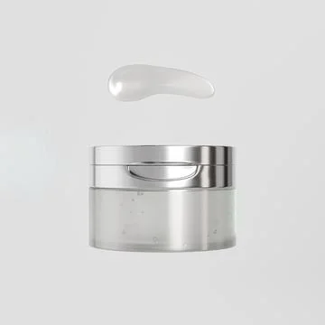 Luxury silver metallic flip cap cream container Stock Illustration