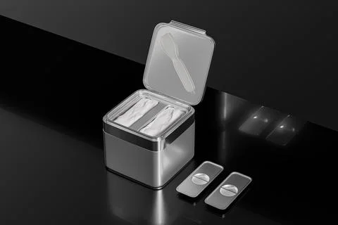 Luxury silver metallic flip cap cream container Stock Illustration