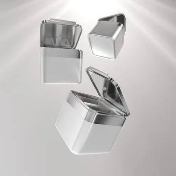 Luxury silver metallic flip cap facial mask packaging container Illustrazione stock