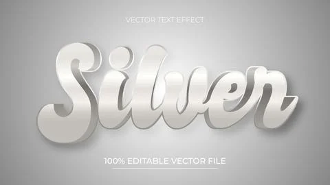 Luxury Silver style editable text effect Template 스톡 일러스트