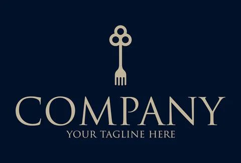 Luxury Simple Key Fork Logo Design	 Illustrazione stock