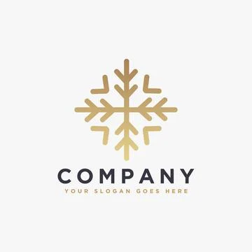 Luxury snowflake logo icon vector template on white background Stock Illustration