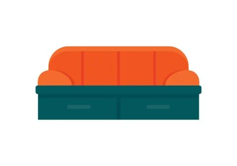 Luxury sofa icon in flat style Stock Illustration