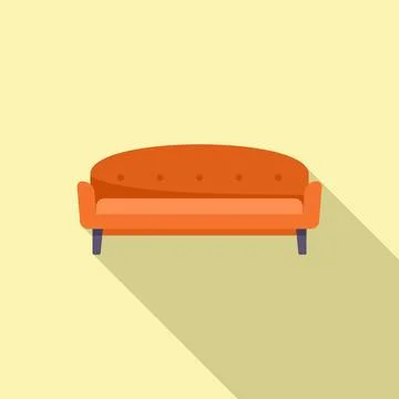 Luxury sofa icon flat vector. Room furniture Stock Illustration