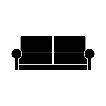 Luxury Sofa icon isolated on white background. Couch for living room. Flat .. Stock Illustration
