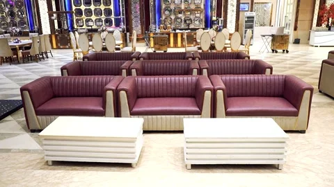 Luxury Sofa Seating Arrangement for Wedding Guests Stock Footage 329384526