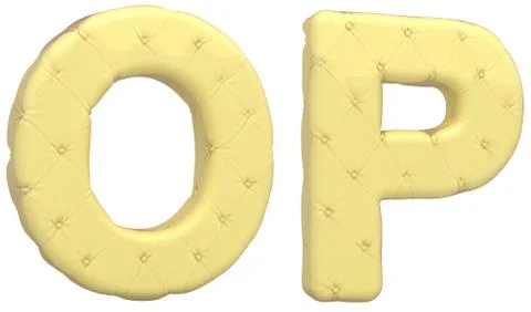 Luxury soft leather font o p letters Illustrazione stock