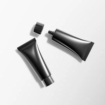Luxury soft tube makeup packaging, oval shape cosmetic tube mockup Stock Illustration