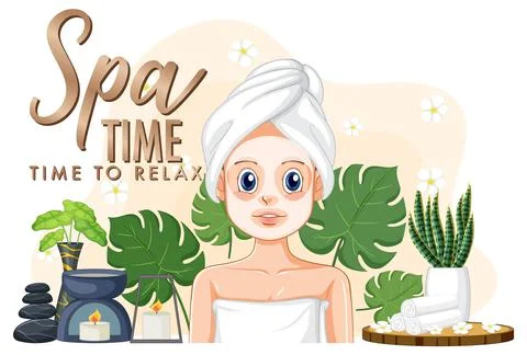 Luxury spa poster template design Stock Illustration