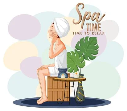 Luxury spa poster template design Stock Illustration