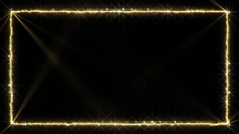 Luxury Sparkling Rectangle Border with Cinematic Rays Stock Footage 341369086
