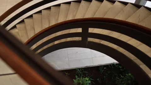 Luxury spiral staircase interior Stock Footage 335862374