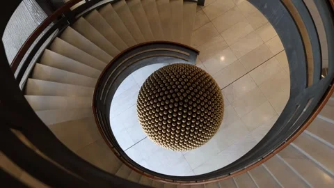 Luxury spiral staircase interior Stock Footage 335863036