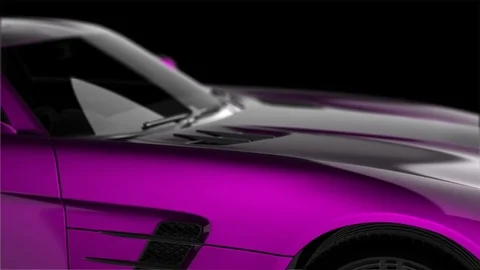 Luxury sport car in the dark Stock Footage
