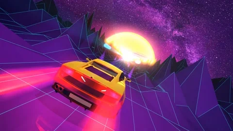 Wallpaper Throwback Futur Luxury Sports Car In The 80s Stock Video