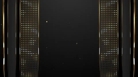 Luxury Stage Frame Background with Perforated Gold Dot Panels Shimmering Dust 스톡 동영상 346281251