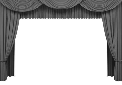 Luxury stage or windows curtains, realistic 3D illustration Stock Illustration