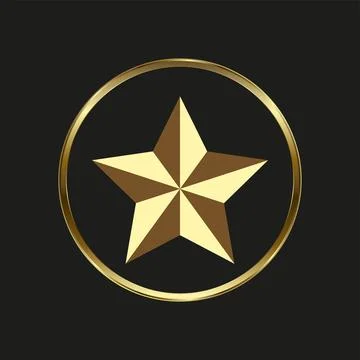 Luxury Star in a circle premium vector, Gold, top value of Vector Sign Illu.. Stock Illustration