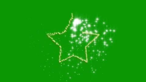 Luxury Star Glitter Trail Loop on Green Screen Background in 4K 库存影片 334537383