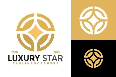 Luxury Star logo design vector symbol icon illustration Stock Illustration