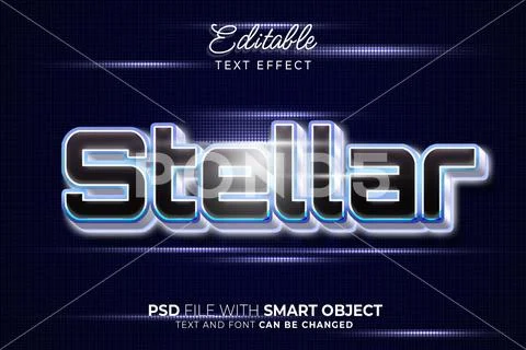 Luxury stellar text style theme. Editable text effect PSD Template