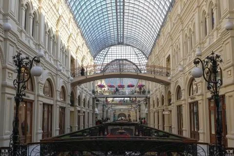 Luxury store on red square Stock Photos