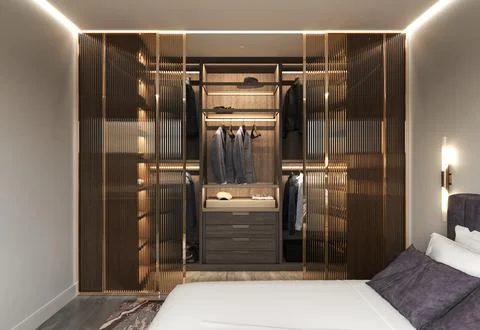 Luxury studio apartment loft style in light and dark colors. Stylish modern room Illustrazione stock