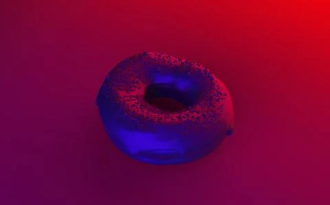Luxury style sweet delicious bakery food donut look with toppings in red blue Stock Illustration