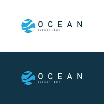 Luxury Summer Beach Ocean Wave Logo Business Brand Stockillustratie