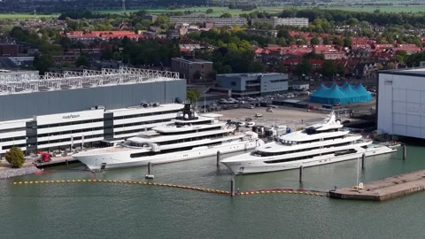 Luxury superyachts at Oceanco 스톡 동영상 320180131