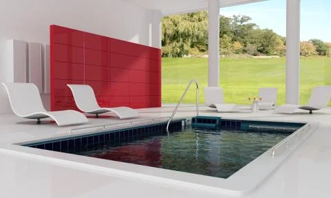 Luxury swimming pool Stock Illustration