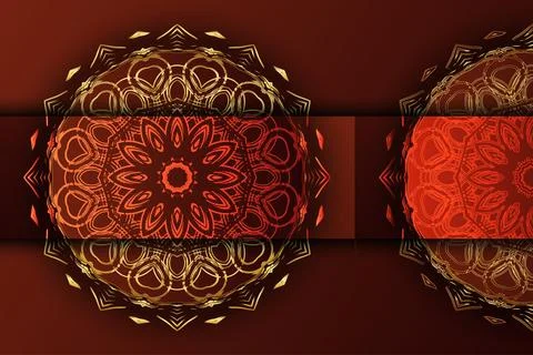Luxury Symmetrical Mandala Artwork Inside Hexagon Frame With Ornate Details Stock-Illustration