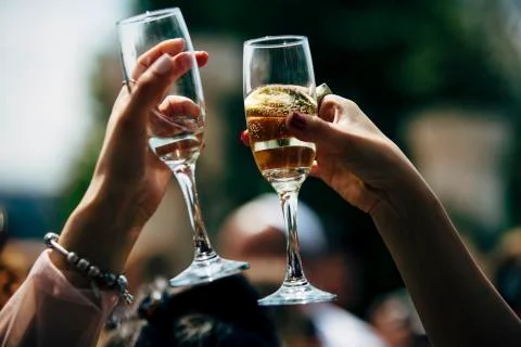 Luxury table settings for fine dining with and glassware, beautiful blurred   Stock Photos