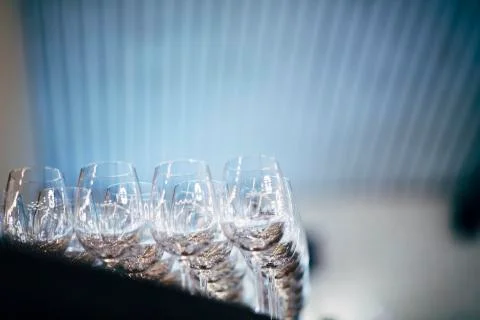 Luxury table settings for fine dining with and glassware, beautiful blurred   Stock Photos