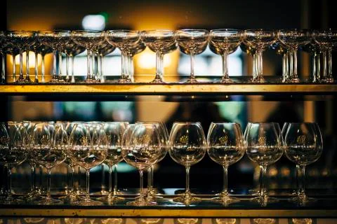 Luxury table settings for fine dining with and glassware, beautiful blurred   Stock Photos