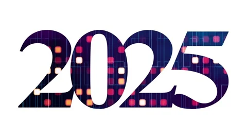 Luxury text 2025 with shining light effect particles background. happy new .. Stock Footage 291523363