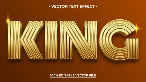 Luxury text effect King luxury editable text effect style Stock Illustration