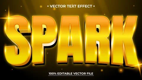Luxury Text Effect Style Spark Editable Text Effect Style 3d Luxury Gold Blin Illustrazione stock