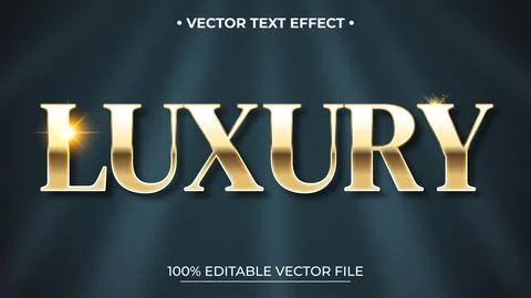 Luxury text gold luxury editable text effect style Stock Illustration