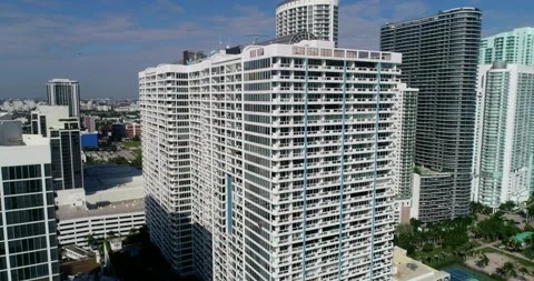 Luxury tower blocks in Miami Stock Footage 232057343