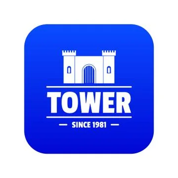 Luxury tower icon blue vector Ilustración de archivo
