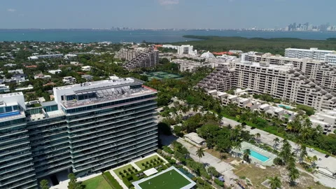 Luxury towers in Key Biscayne Stock Footage 239886333