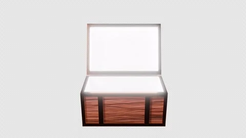 Luxury Treasure Chest Opening with Magic Light Transition Alpha 4K Vídeos de archivo 334779122