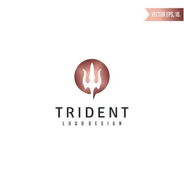 Luxury trident logo design vector illustration Stock Illustration