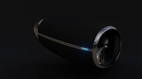 The luxury turbine revolves around. 3D animation of a carbon turbine in 4k Video stock 129311401