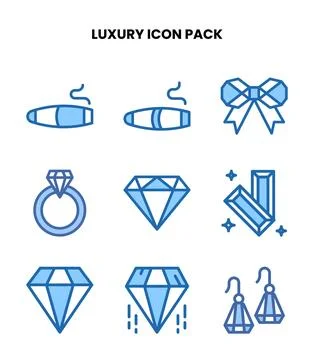 Luxury Two Colour Design Icons Pack Stock Illustration