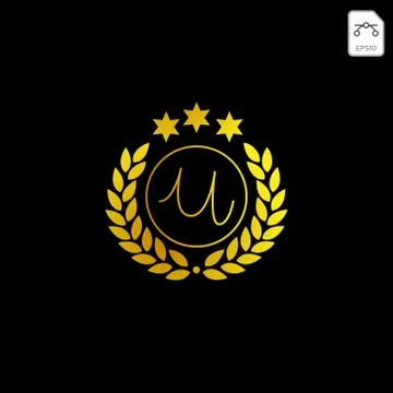 Luxury u initial logo or symbol business company vector icon isolated Stock Illustration